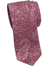 Egara Pink Paisley Skinny Tie