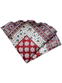 Burma Bibas Burgundy FloraL Round Pocket Silk