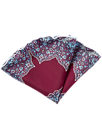 Burma Bibas Burgundy Ottoman Round Pocket Silk