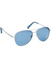 Joseph Abboud Silver & Blue Aviator Sunglasses