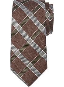 Joseph Abboud Brown Windowpane Narrow Tie