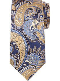 Burma Bibas Gold & Blue Paisley Narrow Tie