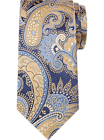 Burma Bibas Gold & Blue Paisley Narrow Tie