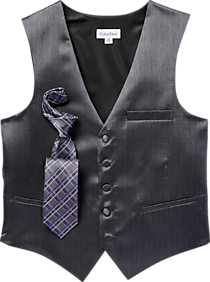 Calvin Klein Black Vest & Tie Set