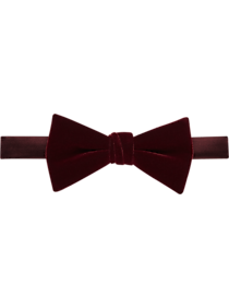 Calvin Klein Burgundy Velvet Pre-Tied Bow Tie