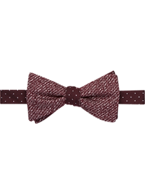 Calvin Klein Burgundy Pin Dot Pre-Tied Bow Tie
