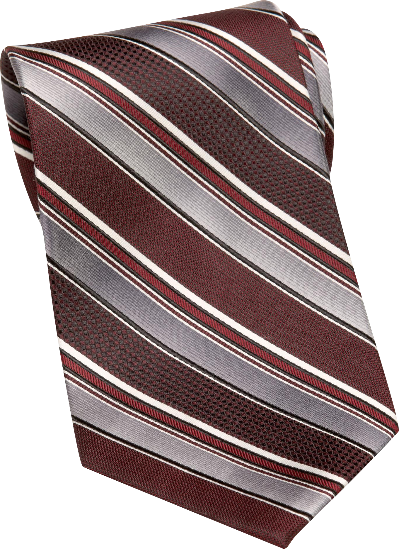 Pronto Uomo Burgundy and Gray Stripe Tie