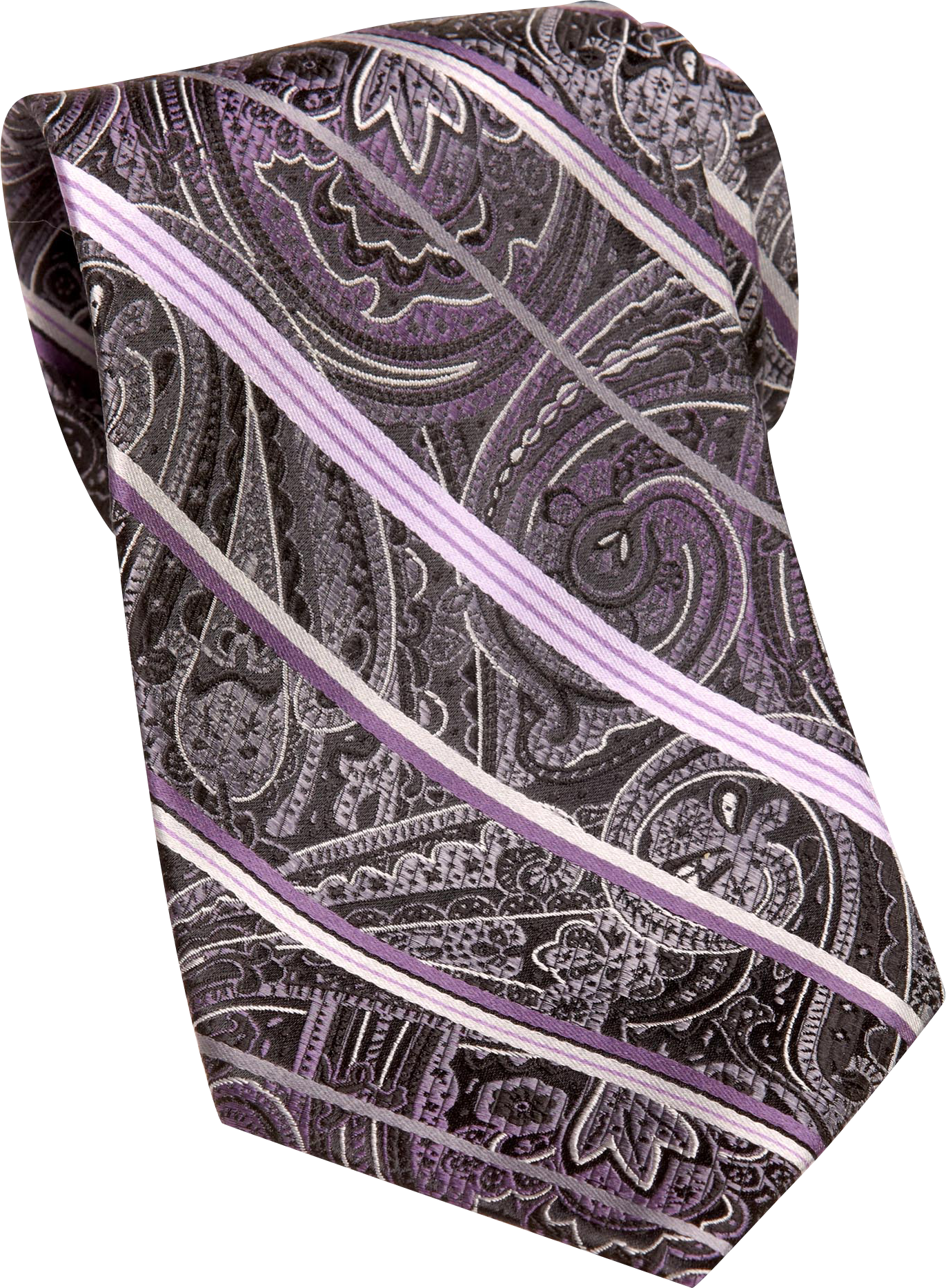 Pronto Uomo Purple Paisley and Stripe Tie