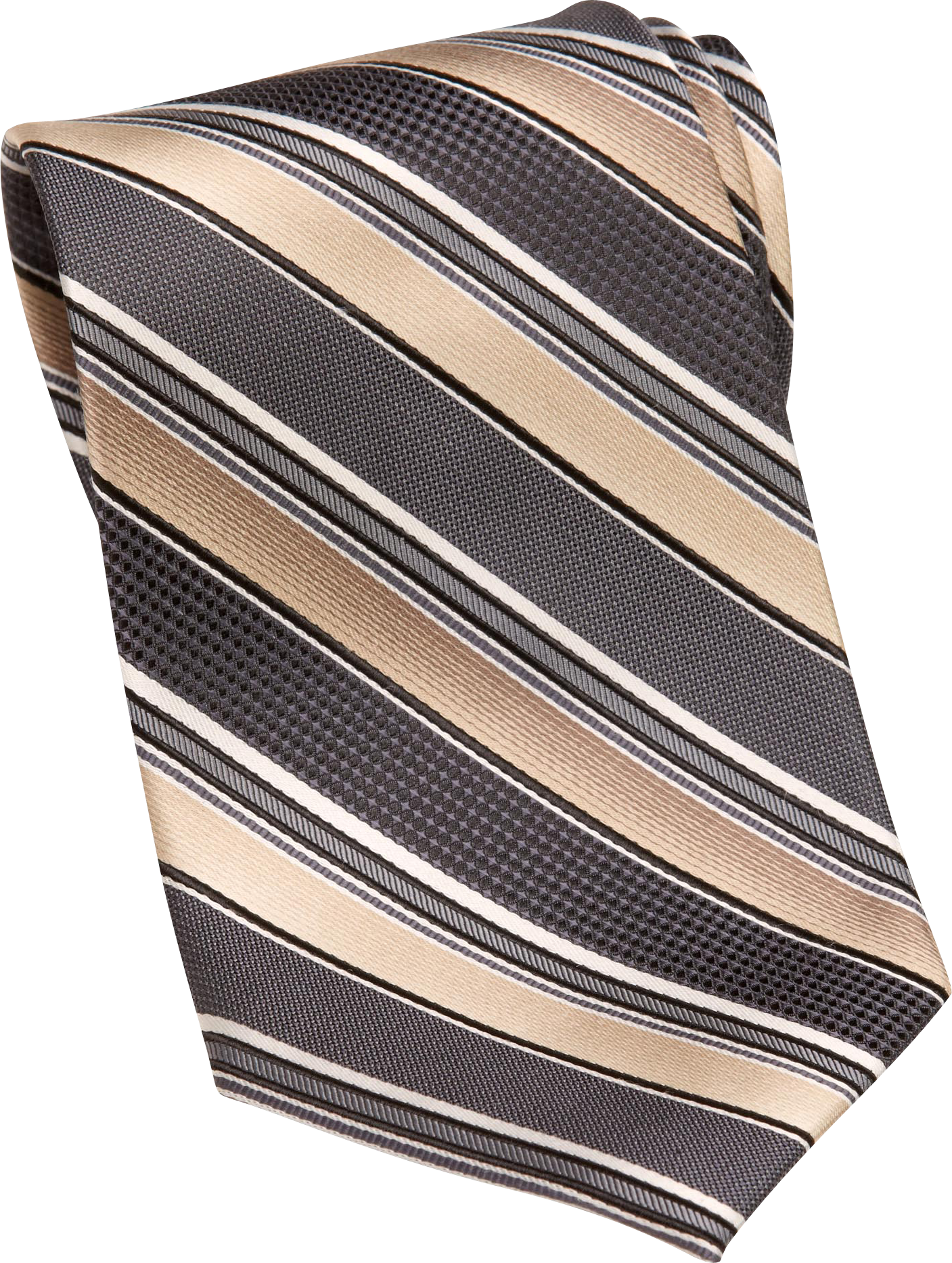 Pronto Uomo Tan and Brown Stripe Tie