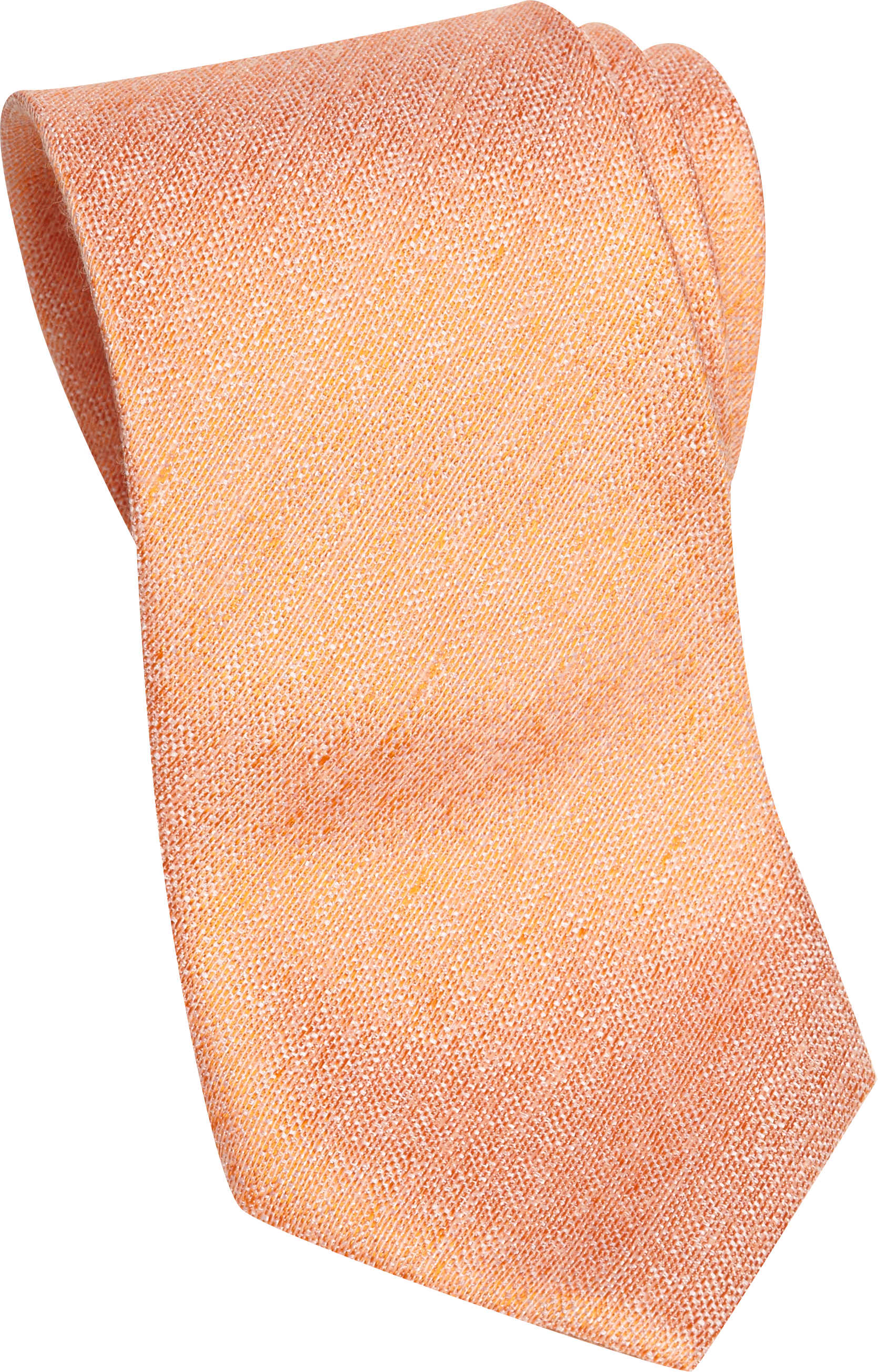 Egara Orange Silk and Linen Narrow Tie