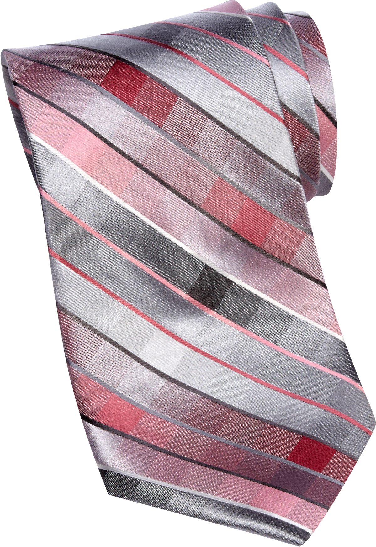 Calvin Klein Pink Stripe Tonal Check Narrow Tie