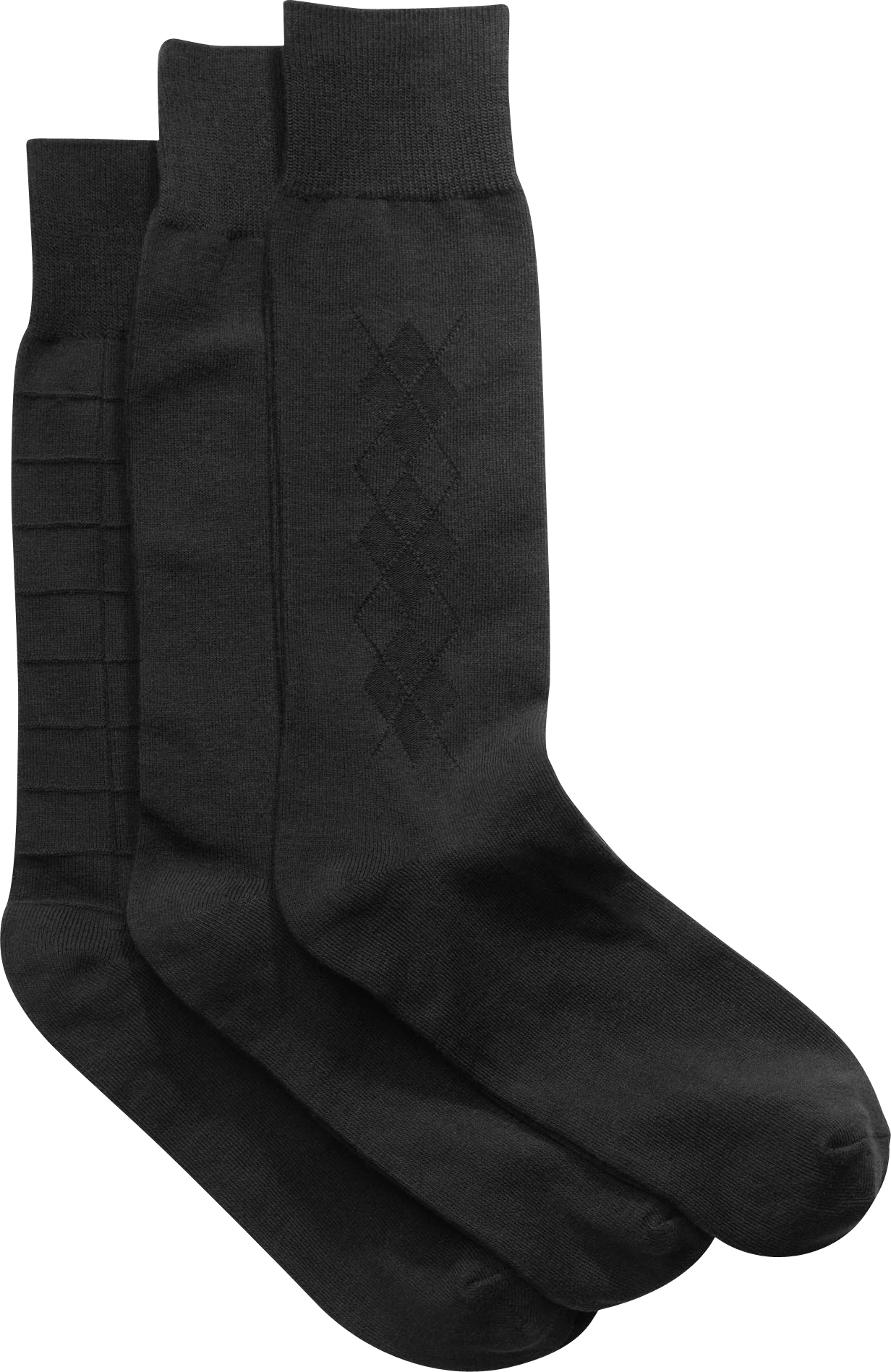 Joseph Abboud Black Mixed Pattern Socks (Three-Pack)