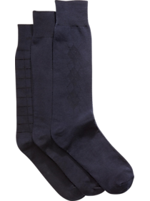Joseph Abboud Navy Mixed Pattern Socks (Three-Pack)