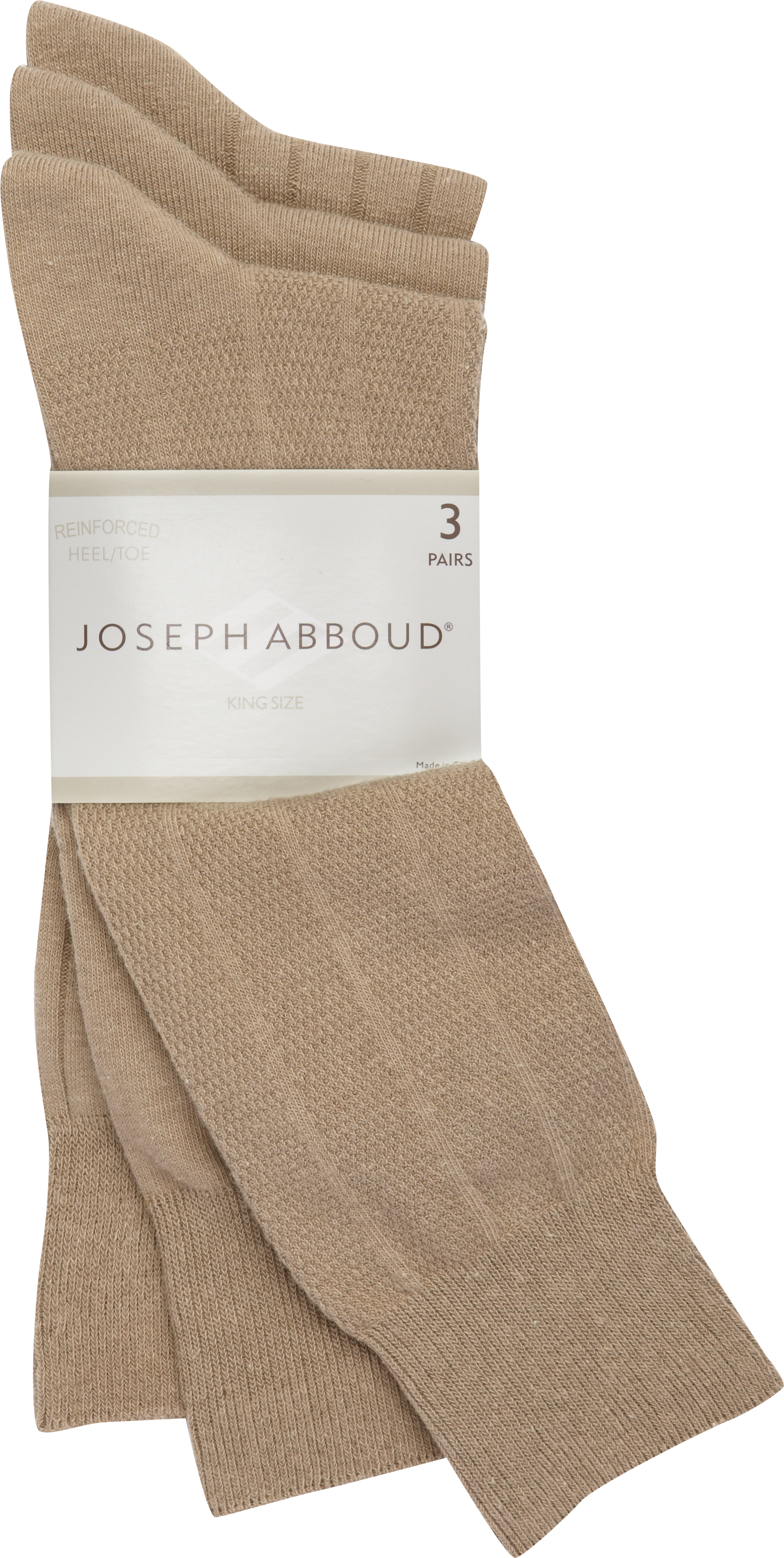 Joseph Abboud Tan King-Size Socks (Three-Pack)