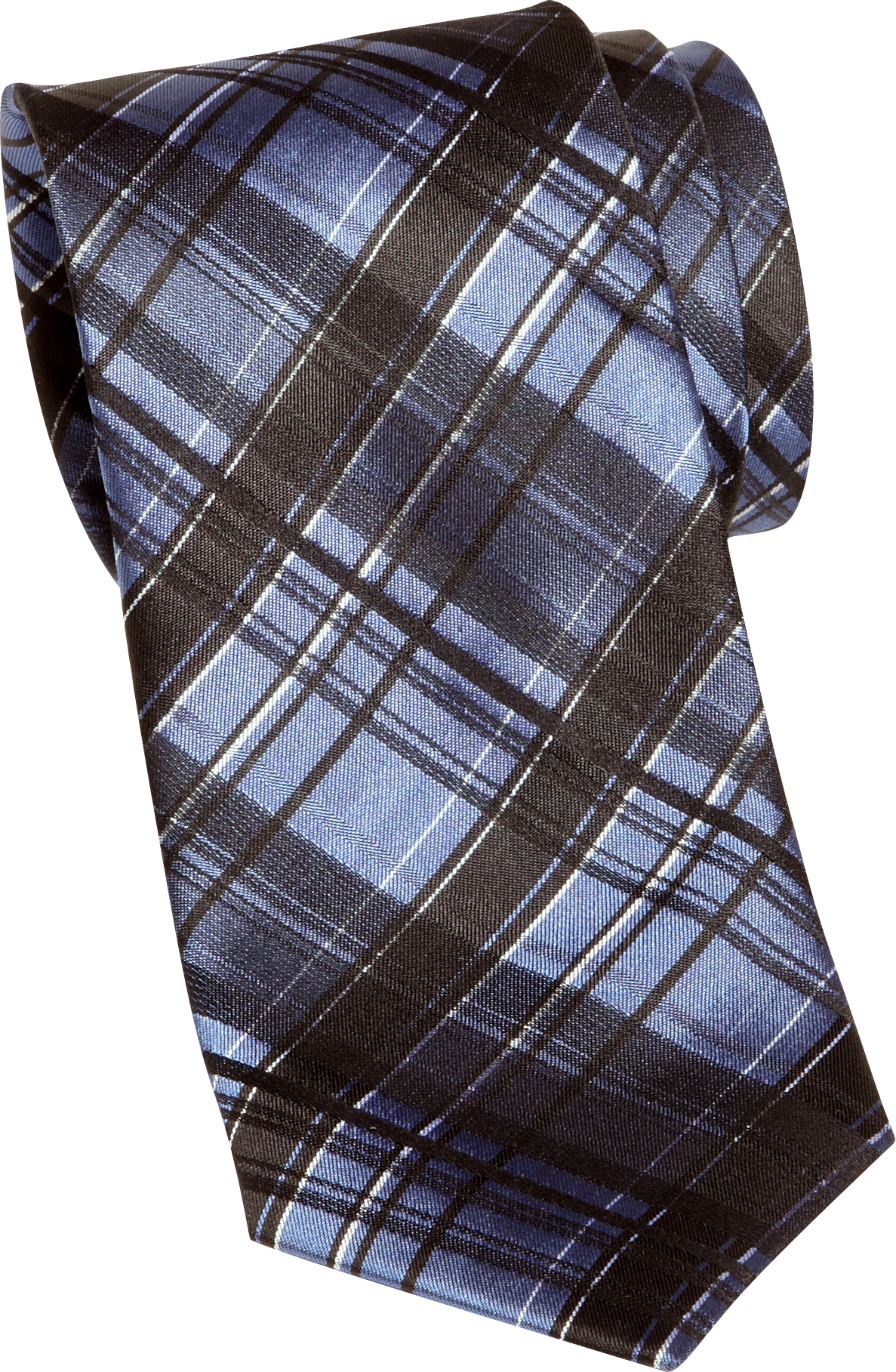 Wilke Rodriguez Blue and Black Plaid Skinny Tie