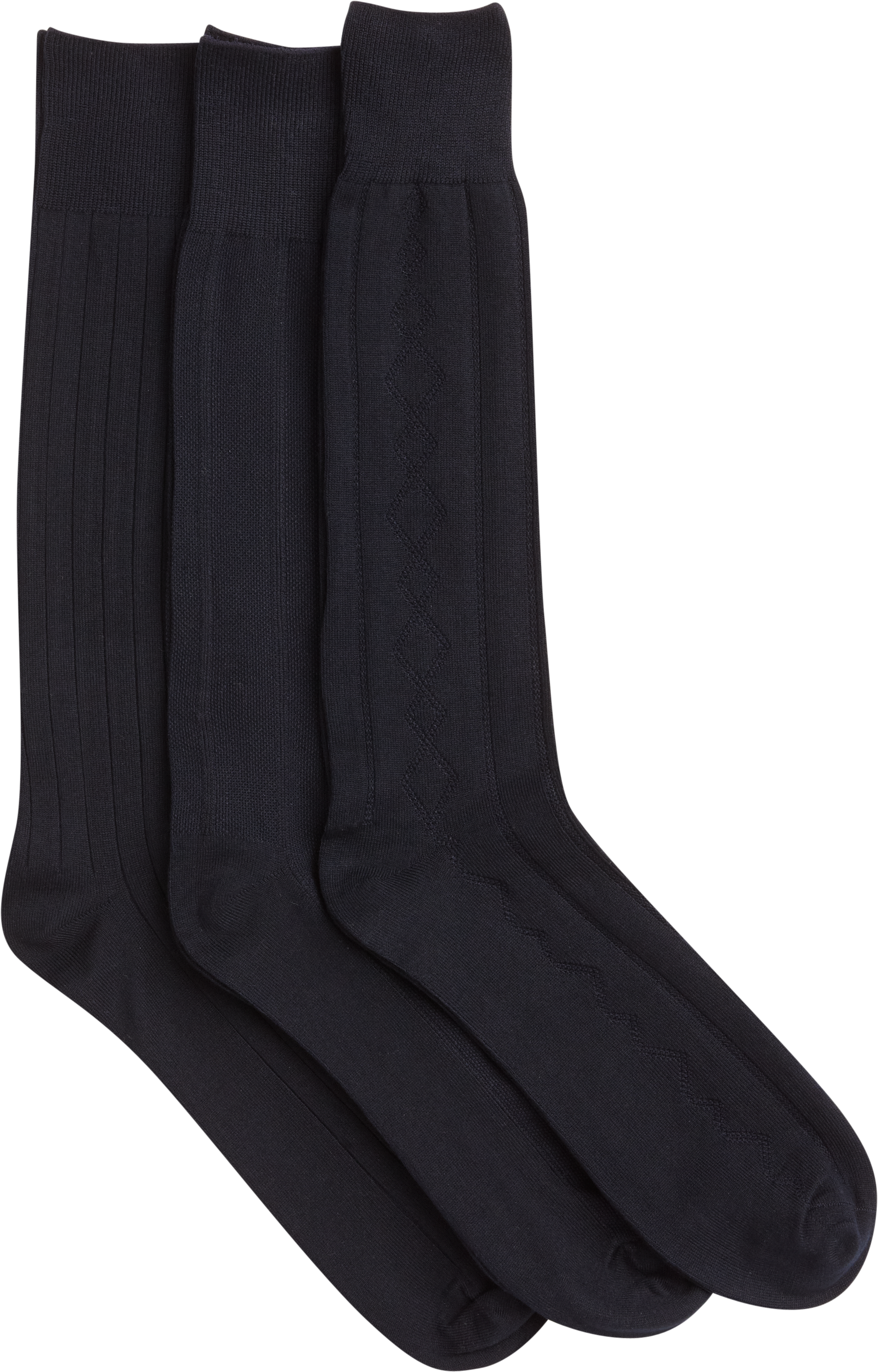 Navy Big & Tall Three-Pack Dress Socks