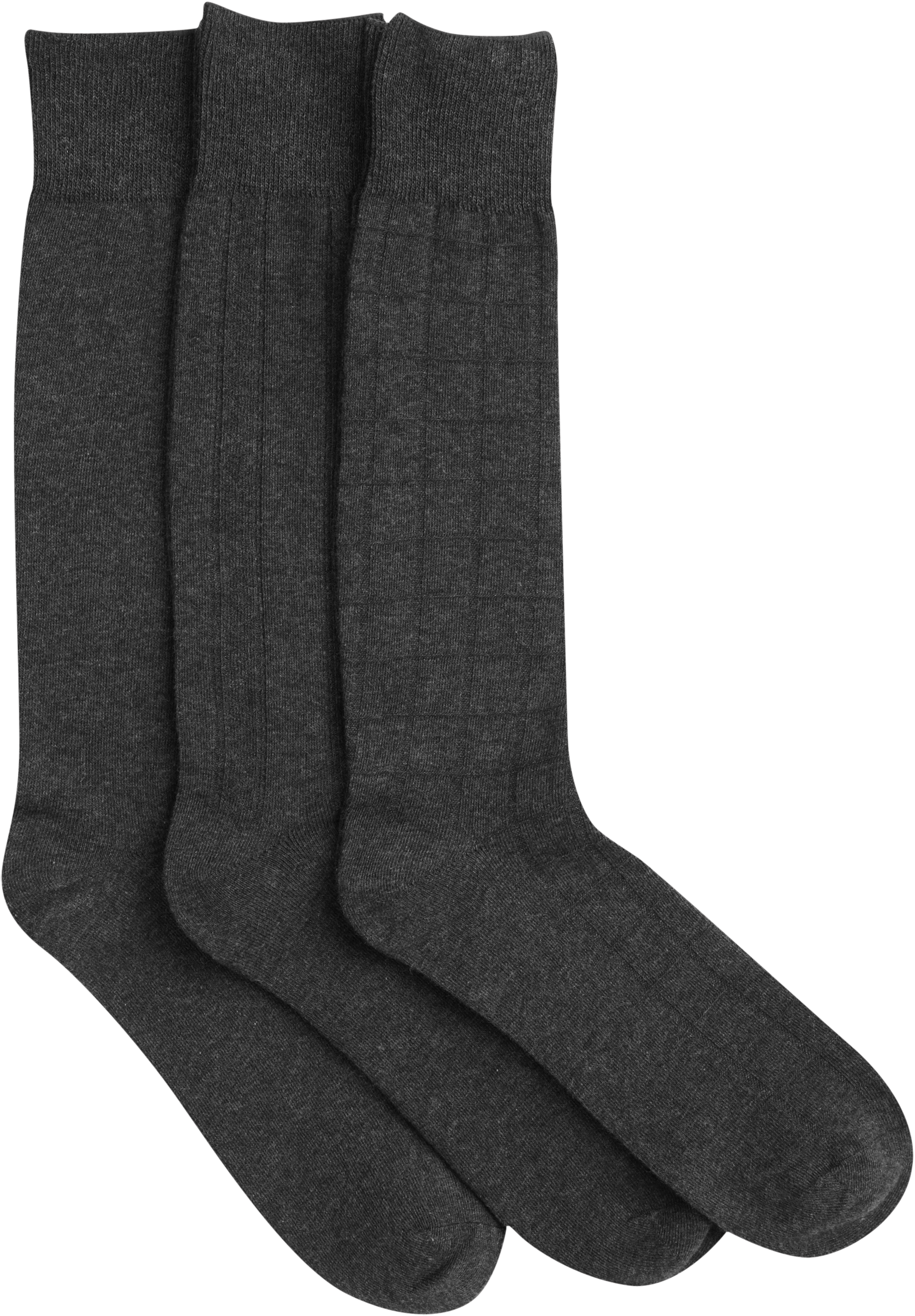 Charcoal Big & Tall Three-Pack Dress Socks