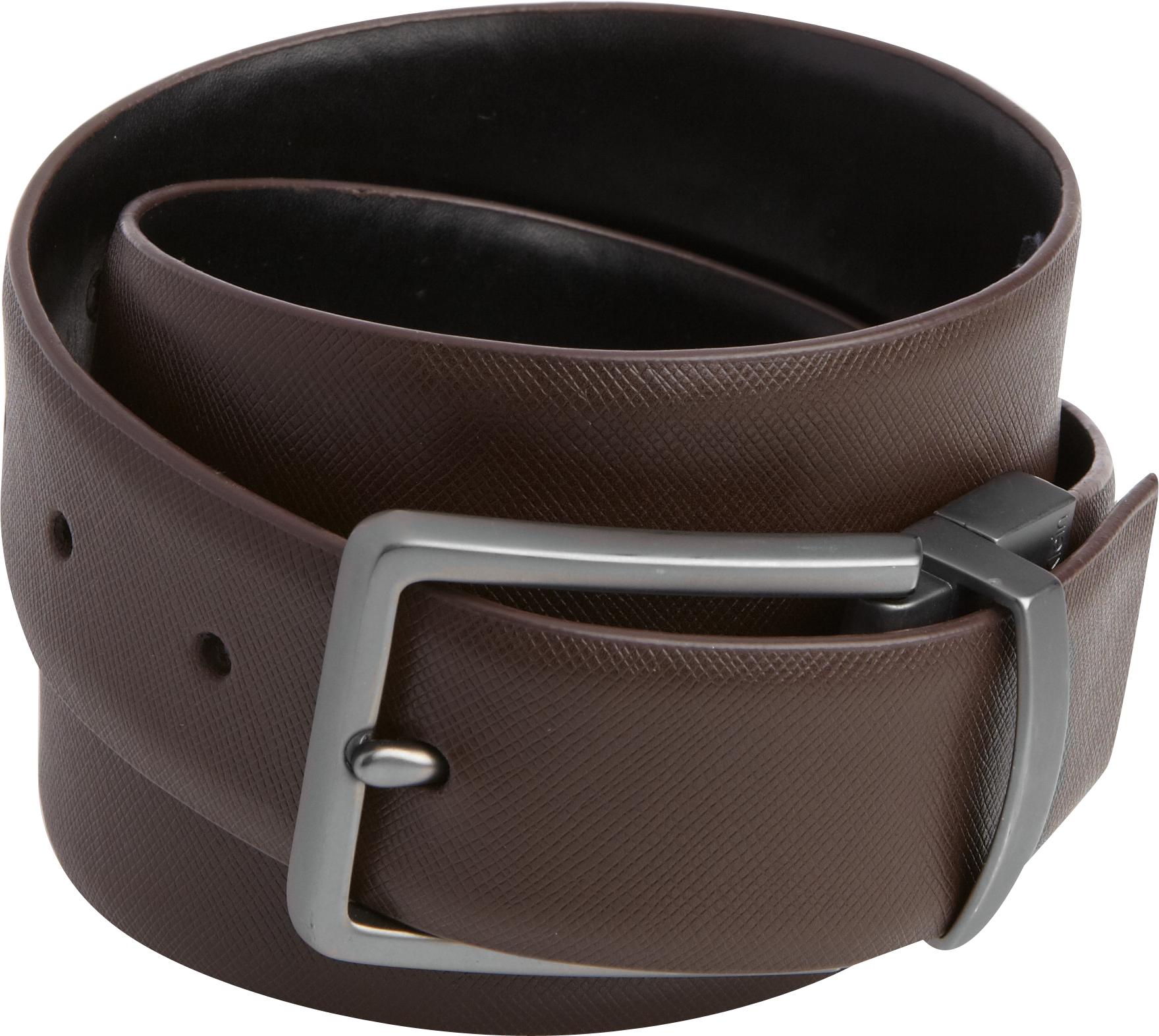Calvin Klein Brown Textured Reversible Leather Belt
