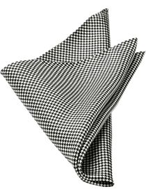 Burma Bibas Black & White Houndstooth Pocket Square