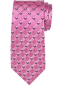Egara Pink Diamond Grid Narrow Tie