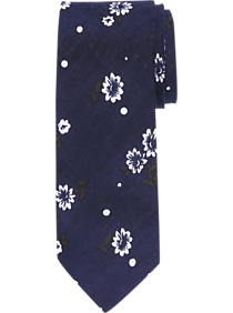 Egara Navy Floral Skinny Tie