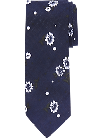 Egara Navy Floral Skinny Tie