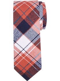 Egara Orange Plaid Skinny Tie