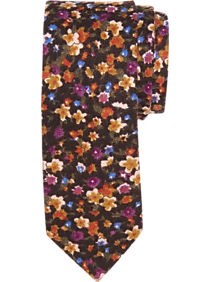 Egara Brown Floral Skinny Tie