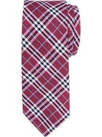 Egara Magenta Plaid Skinny Tie