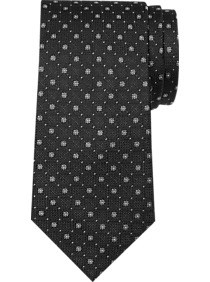 Joseph Abboud Black Floral Check Narrow Tie