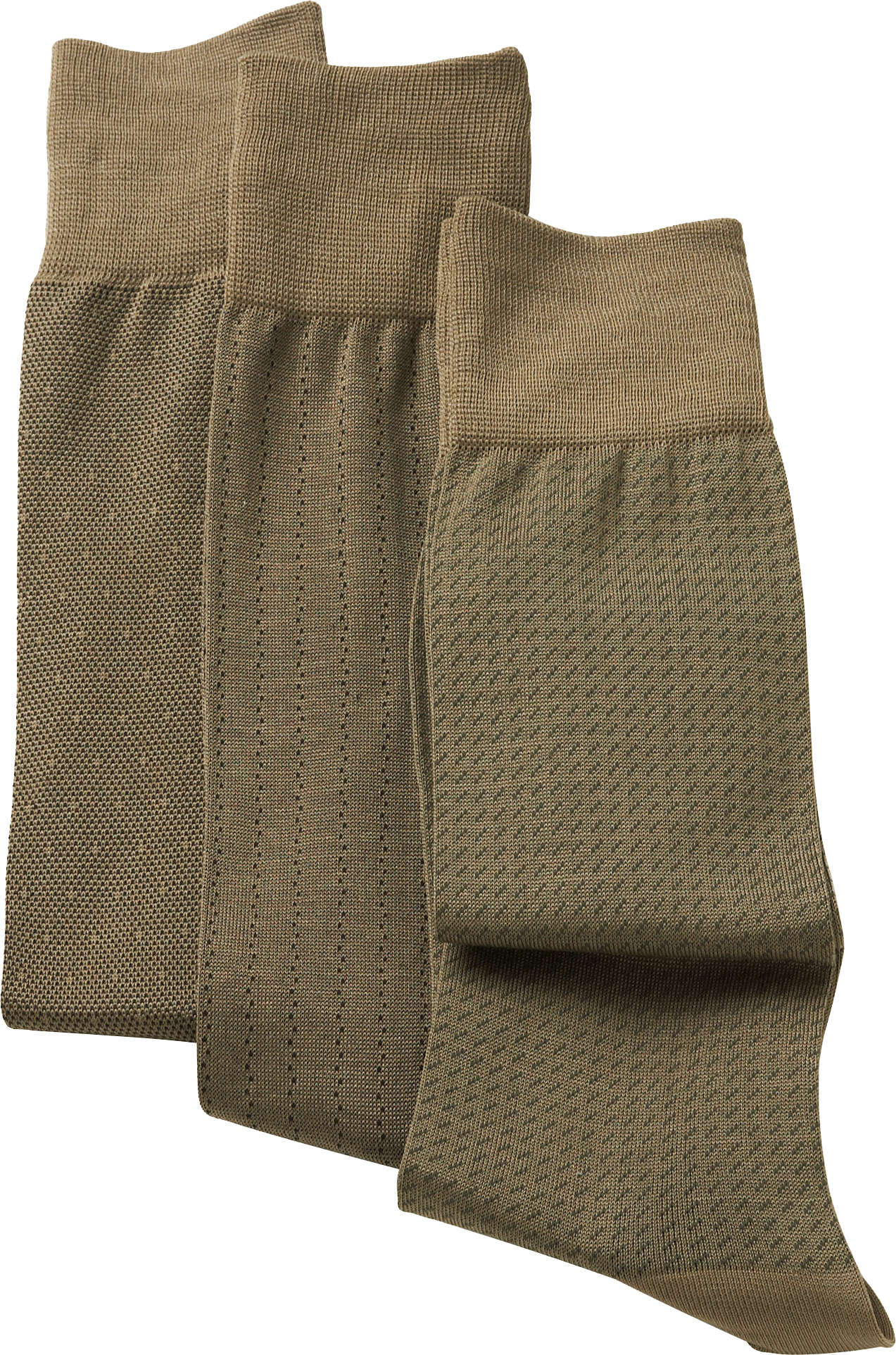 King-Size Fancy Socks Khaki 3-Pack