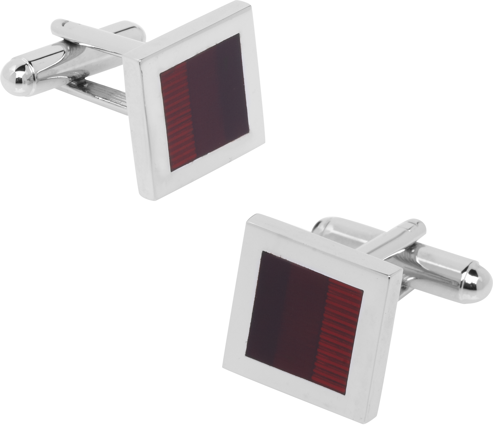 Pronto Uomo Red and Silver Cufflinks