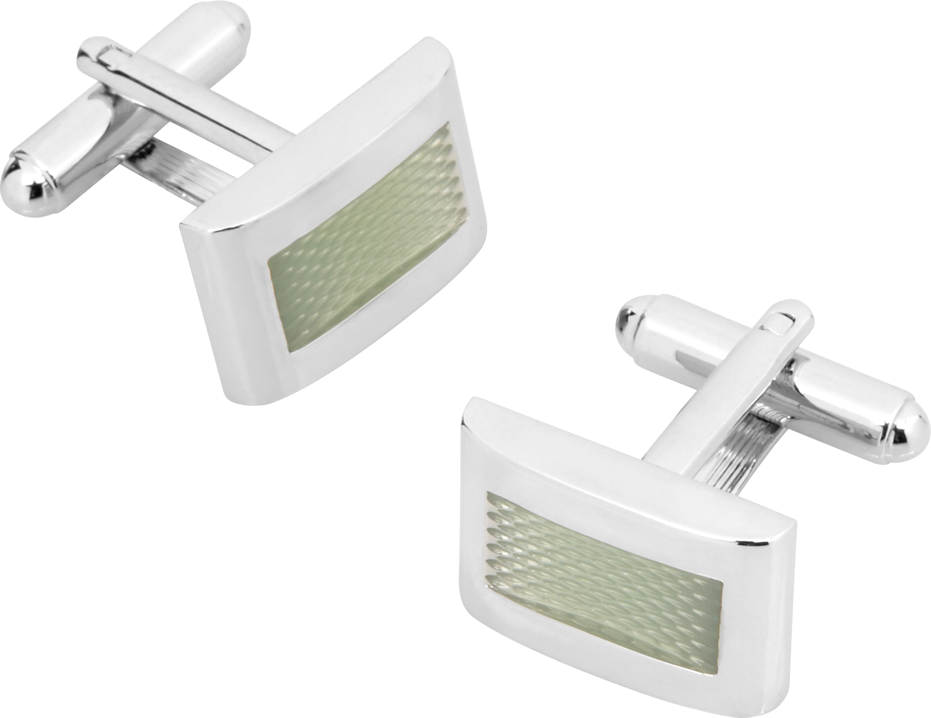 Pronto Uomo Green and Silver Cufflinks