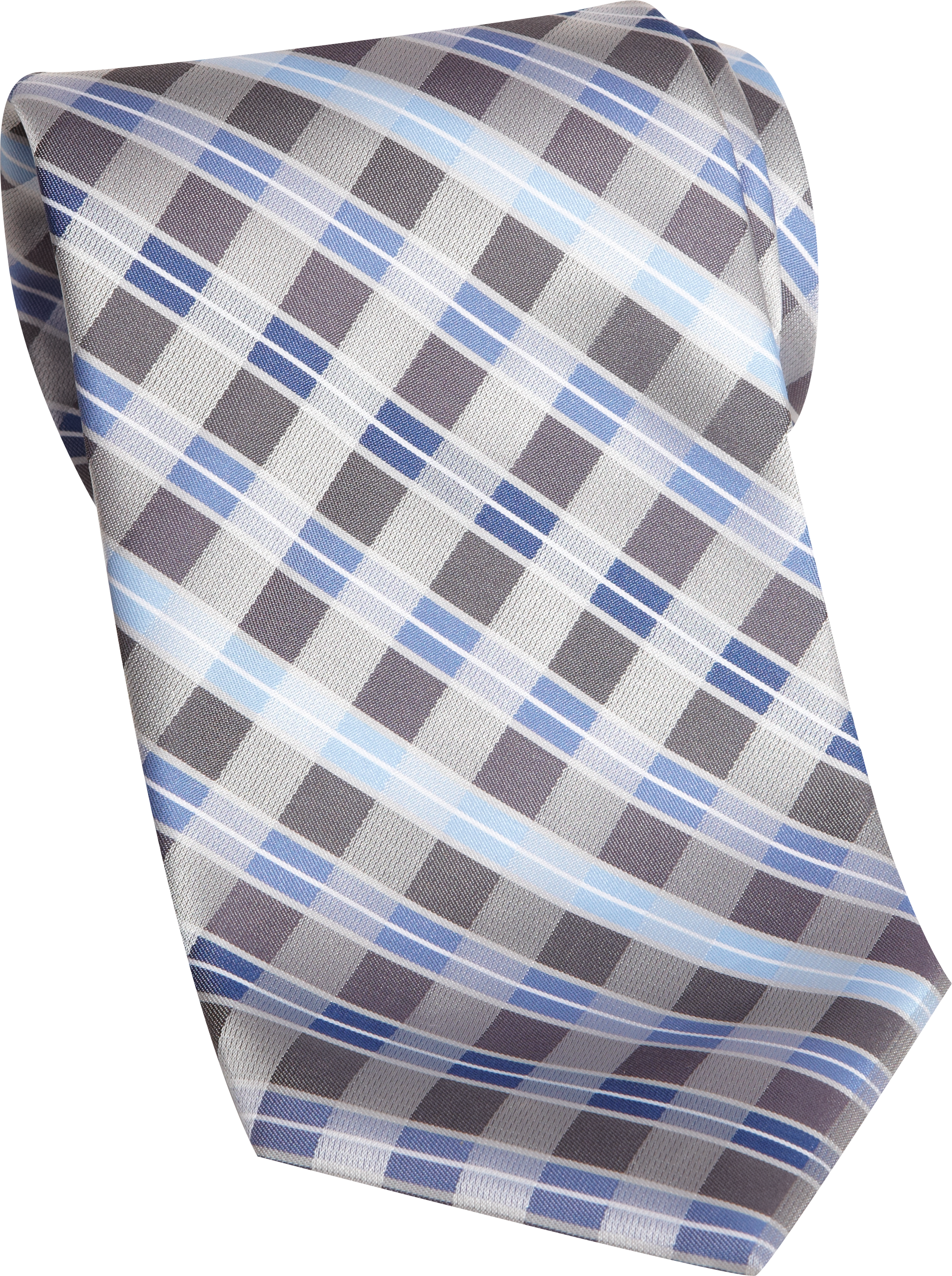 Platinum Designs Blue and White Grid Washable Tie