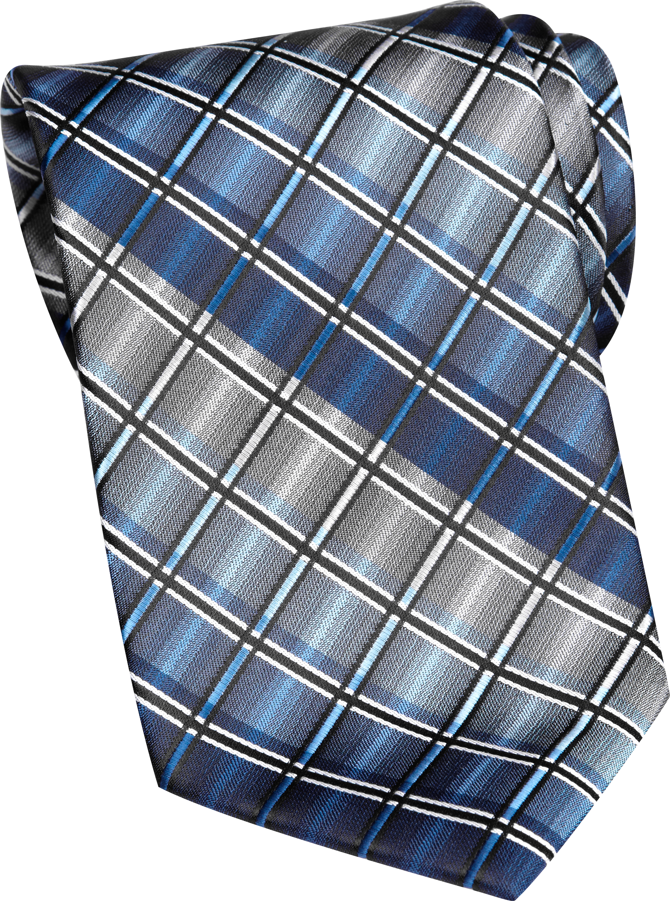 Platinum Designs Gray Plaid Washable Tie