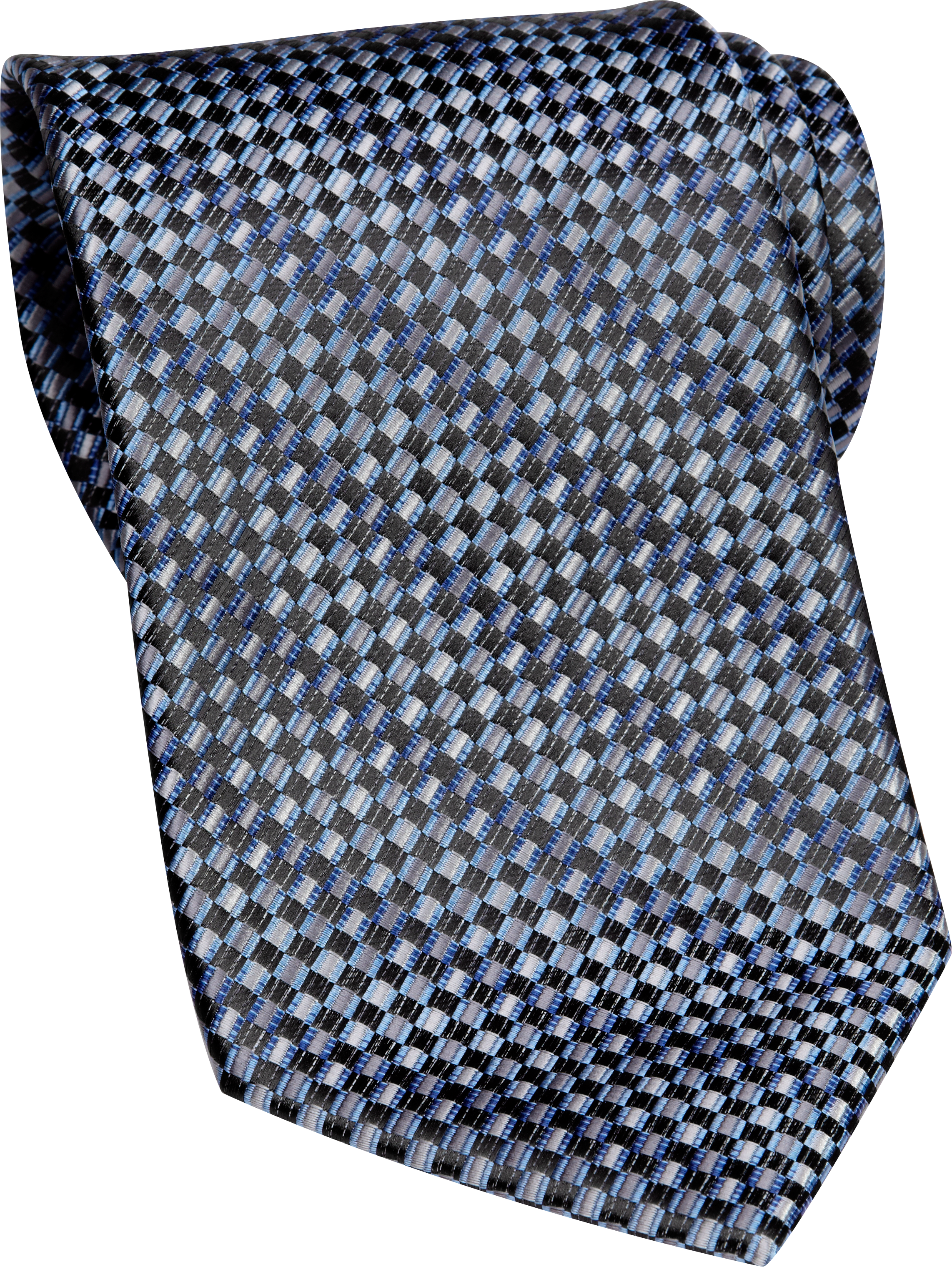 Platinum Designs Gray Check Motif Washable Tie