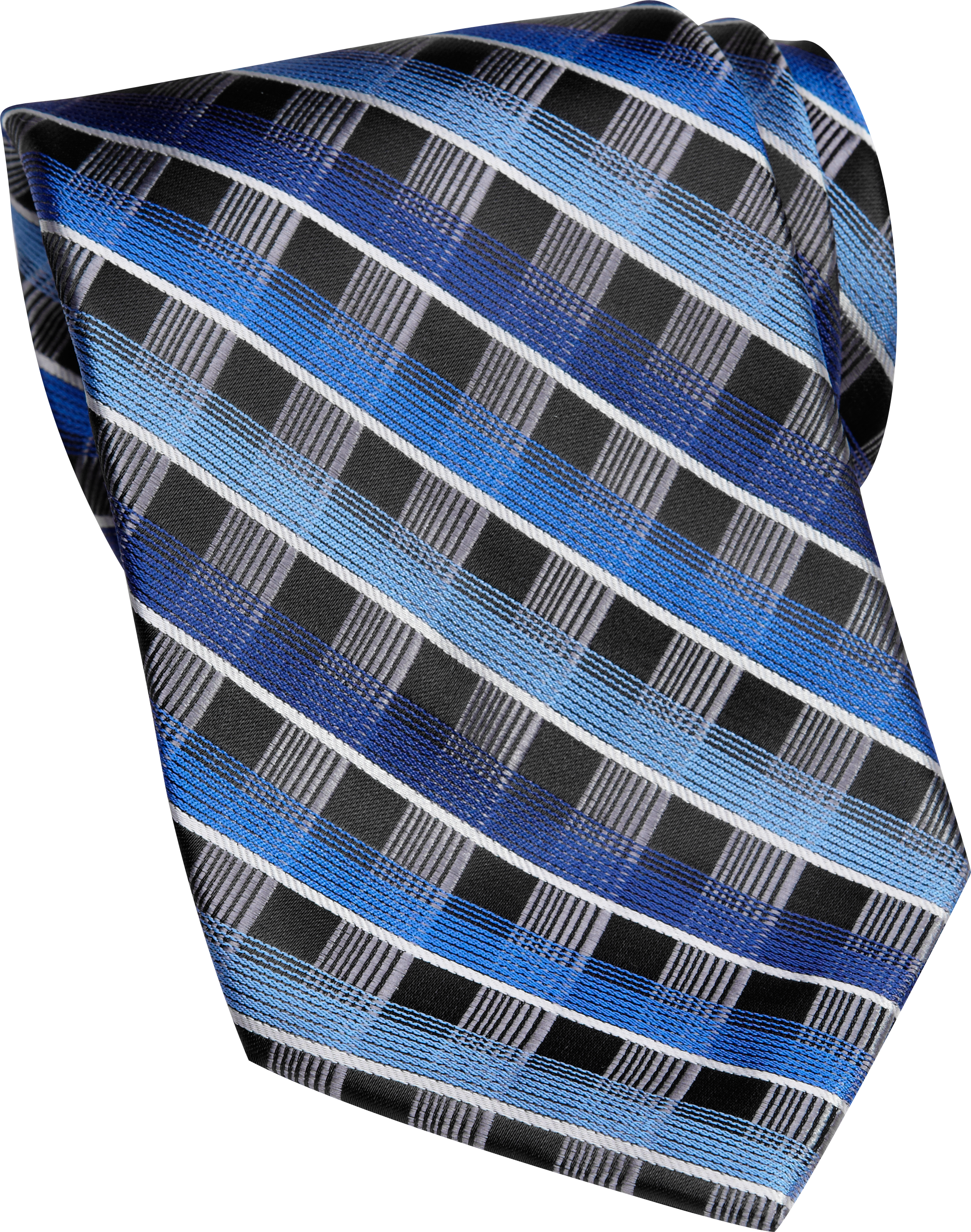 Platinum Designs Gray Diamond Grid Washable Tie