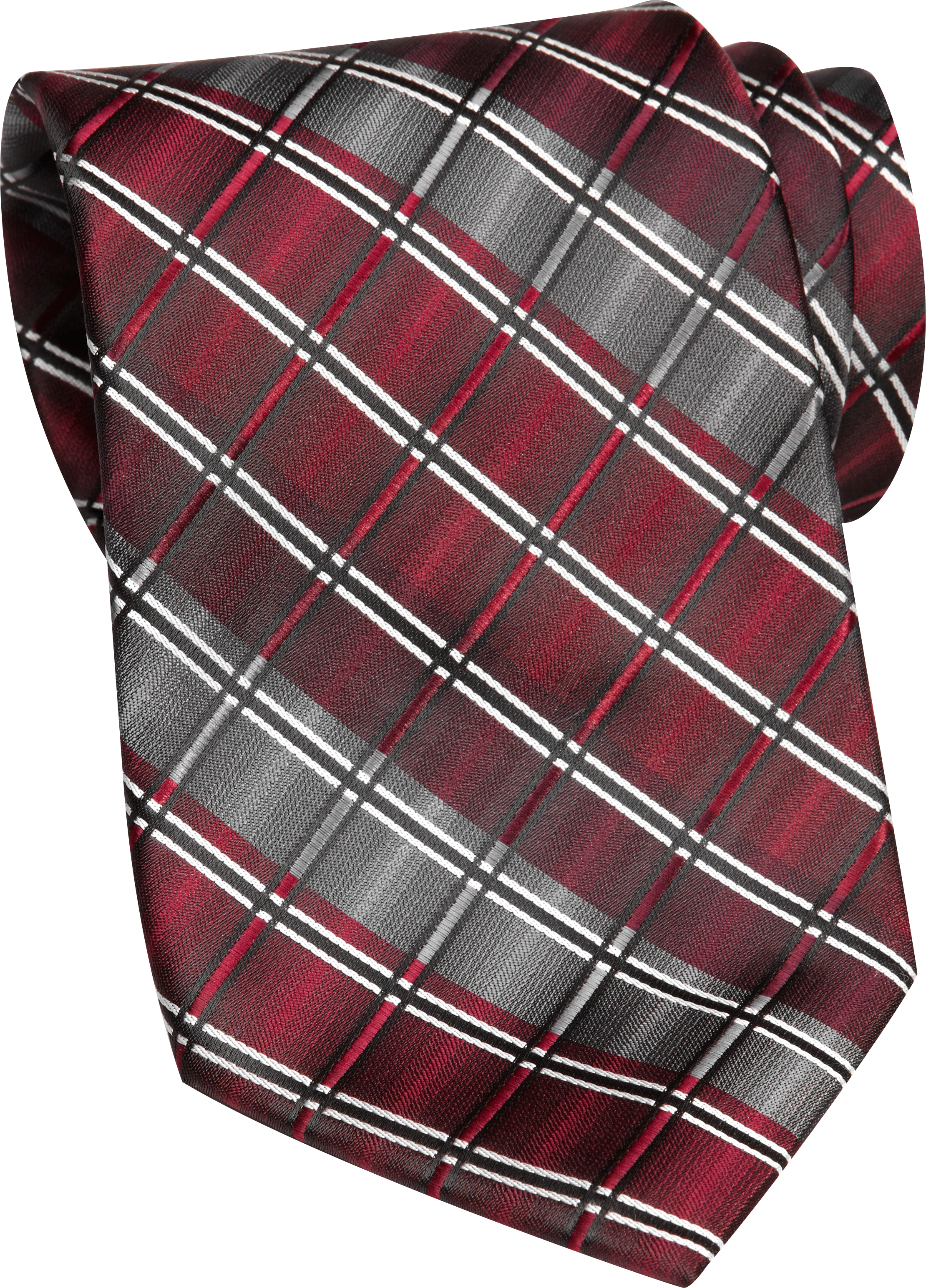 Platinum Designs Burgundy Plaid Washable Tie