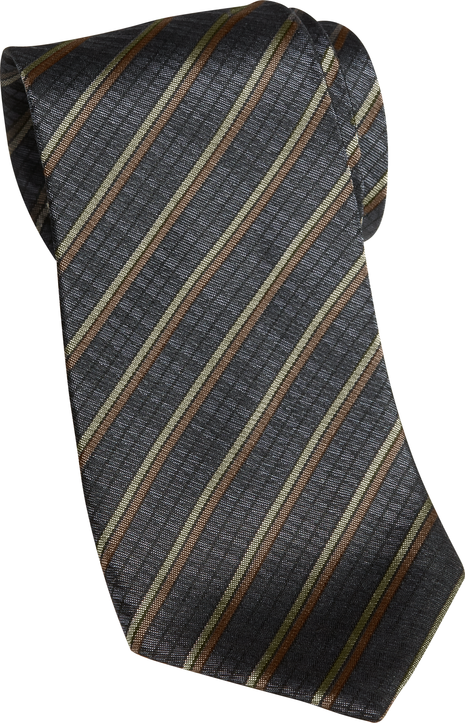 Wilke Rodriguez Taupe and Gray Stripe Skinny Tie