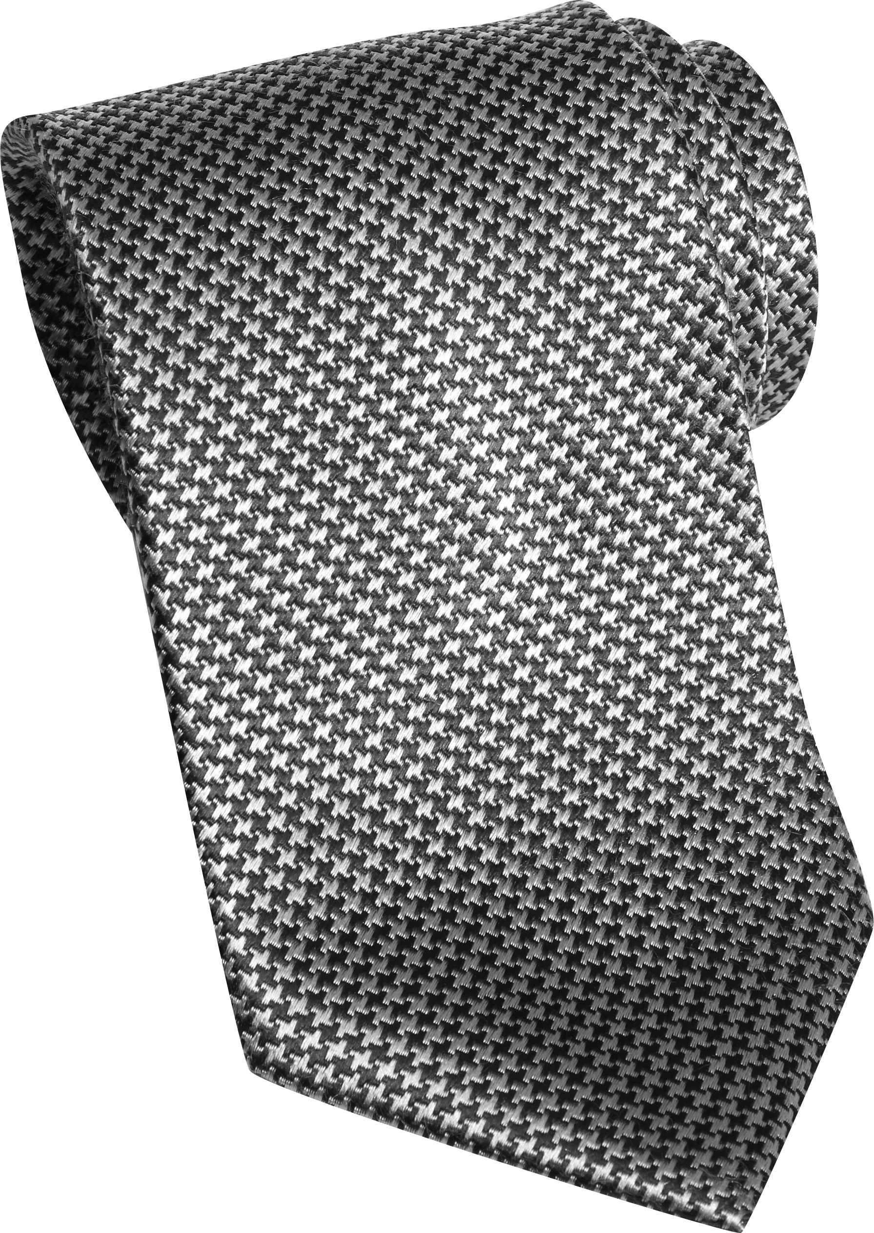 Pronto Uomo Couture Black and Charcoal Houndstooth Narrow Tie