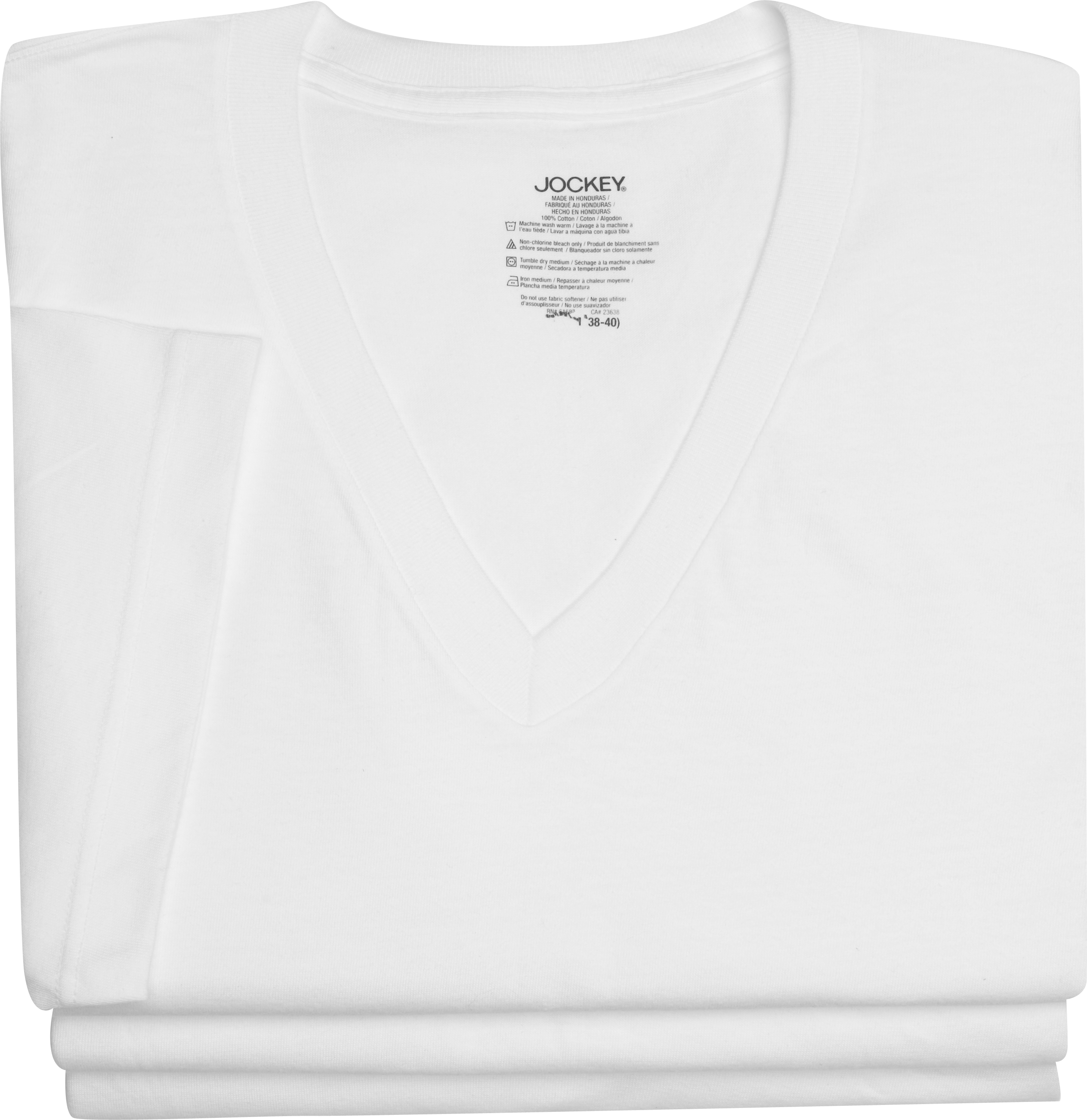 Jockey White V-Neck T-Shirt (Three-Pack)