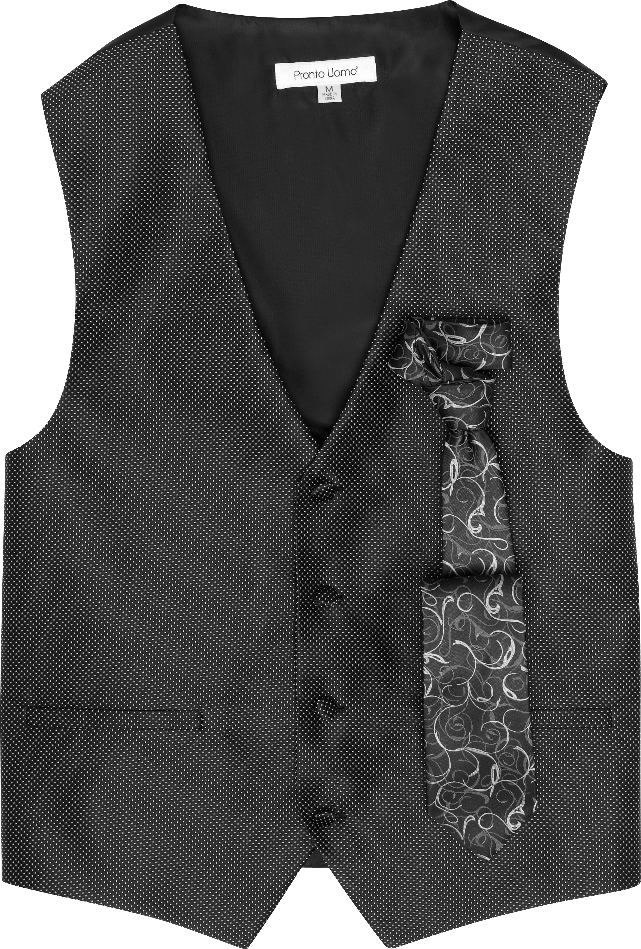 Pronto Uomo Black Tic Vest Set
