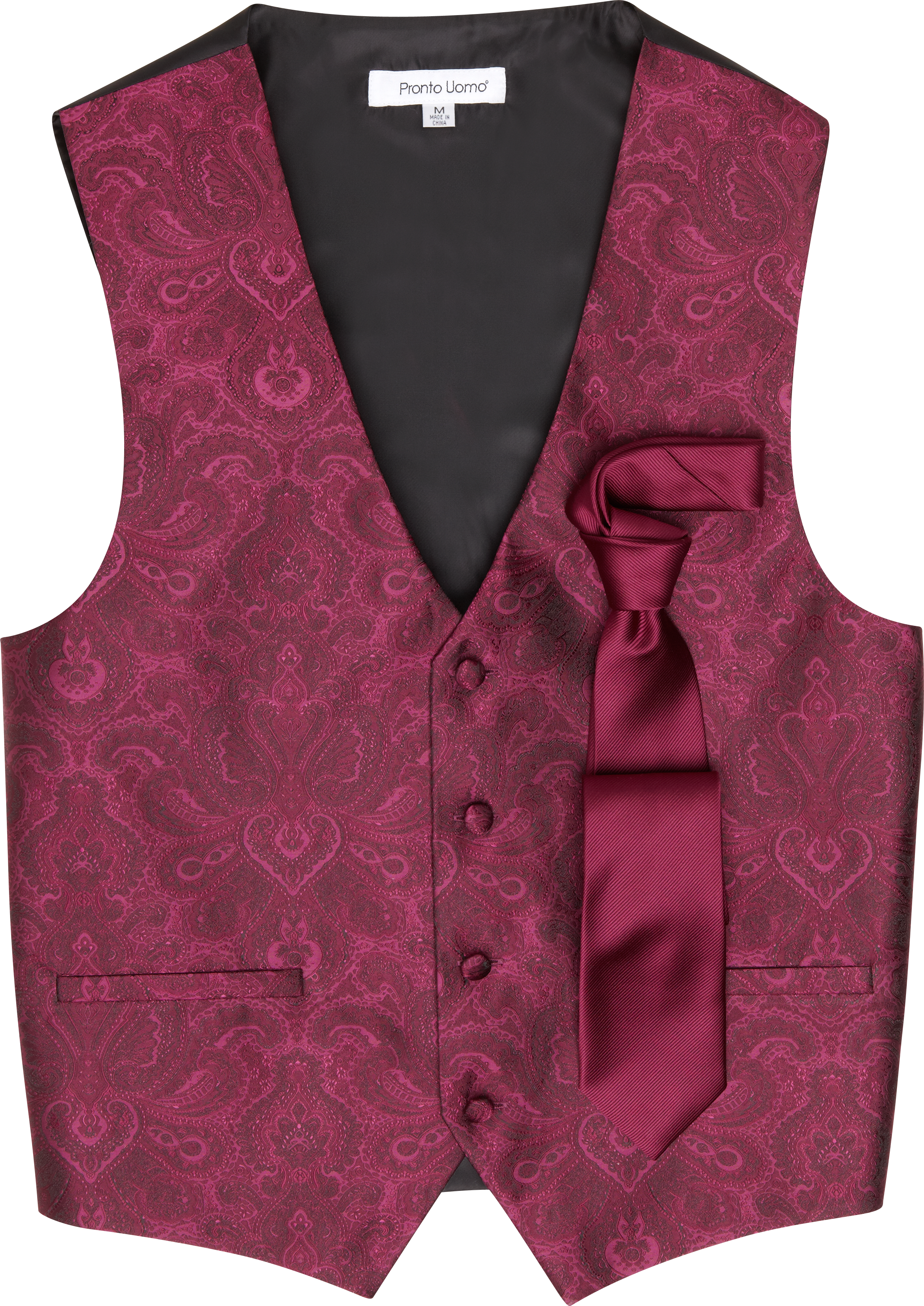 Pronto Uomo Burgundy Vest Set