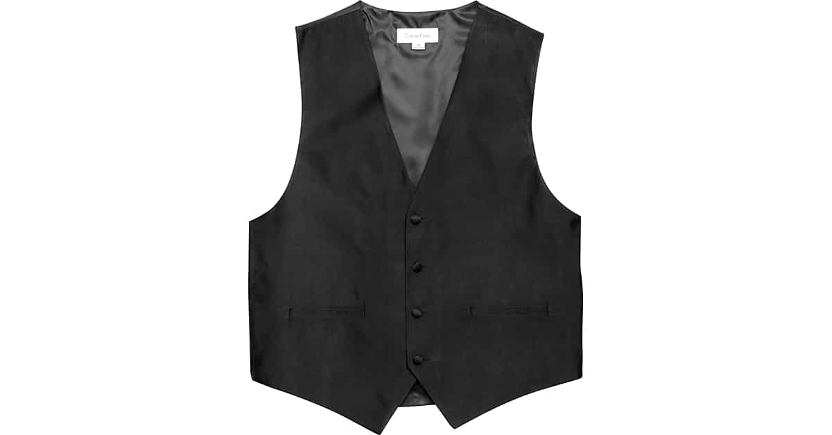 Calvin Klein Black Formal Vest Men's Formal Vests & Cummerbunds Men