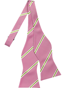 Tommy Hilfiger Pink & Light Green Stripe Bow Tie