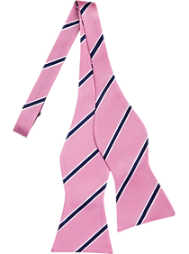 Tommy Hilfiger Pink & Navy Stripe Bow Tie