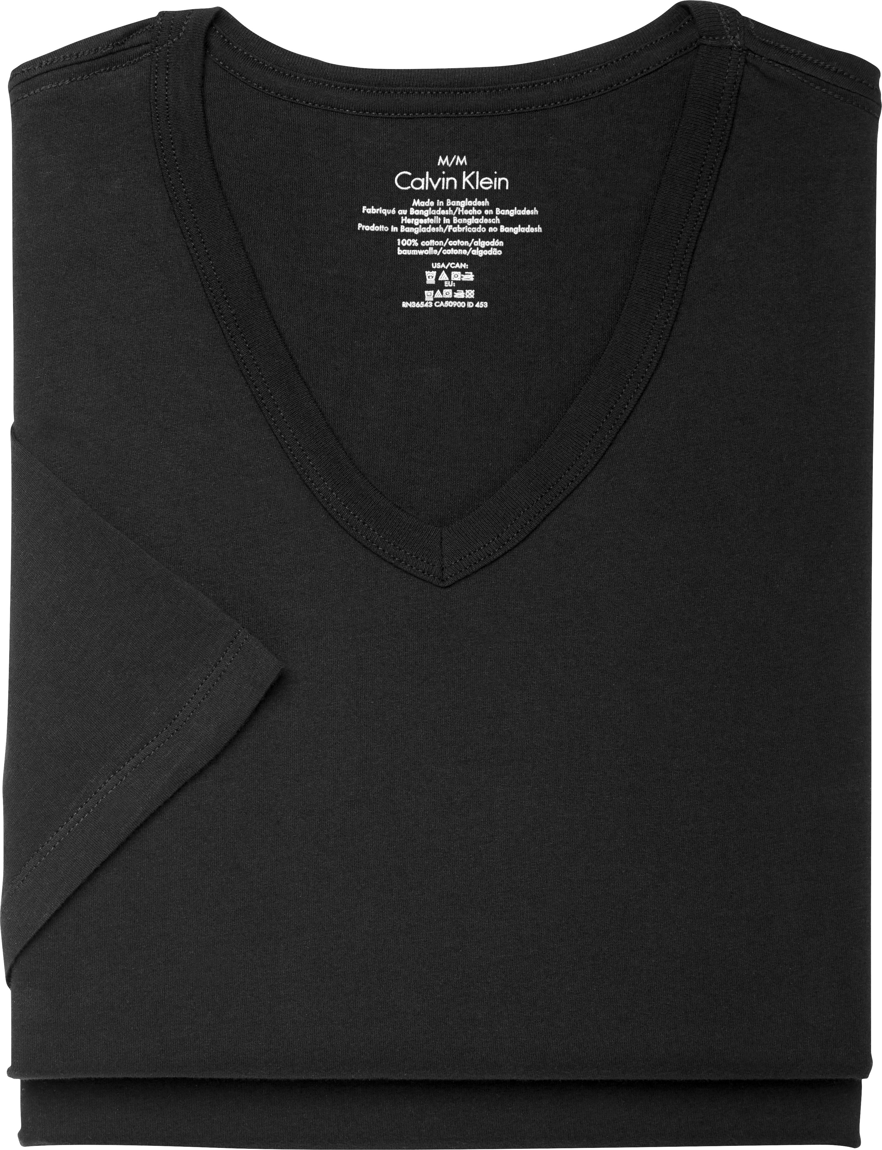 These Calvin Klein V-neck T-shirts are ideal undershirts and layering pieces featuring soft 100% cotton fabric in a classic V-neck style.