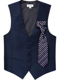Calvin Klein Blue Vest & Stripe Tie Set