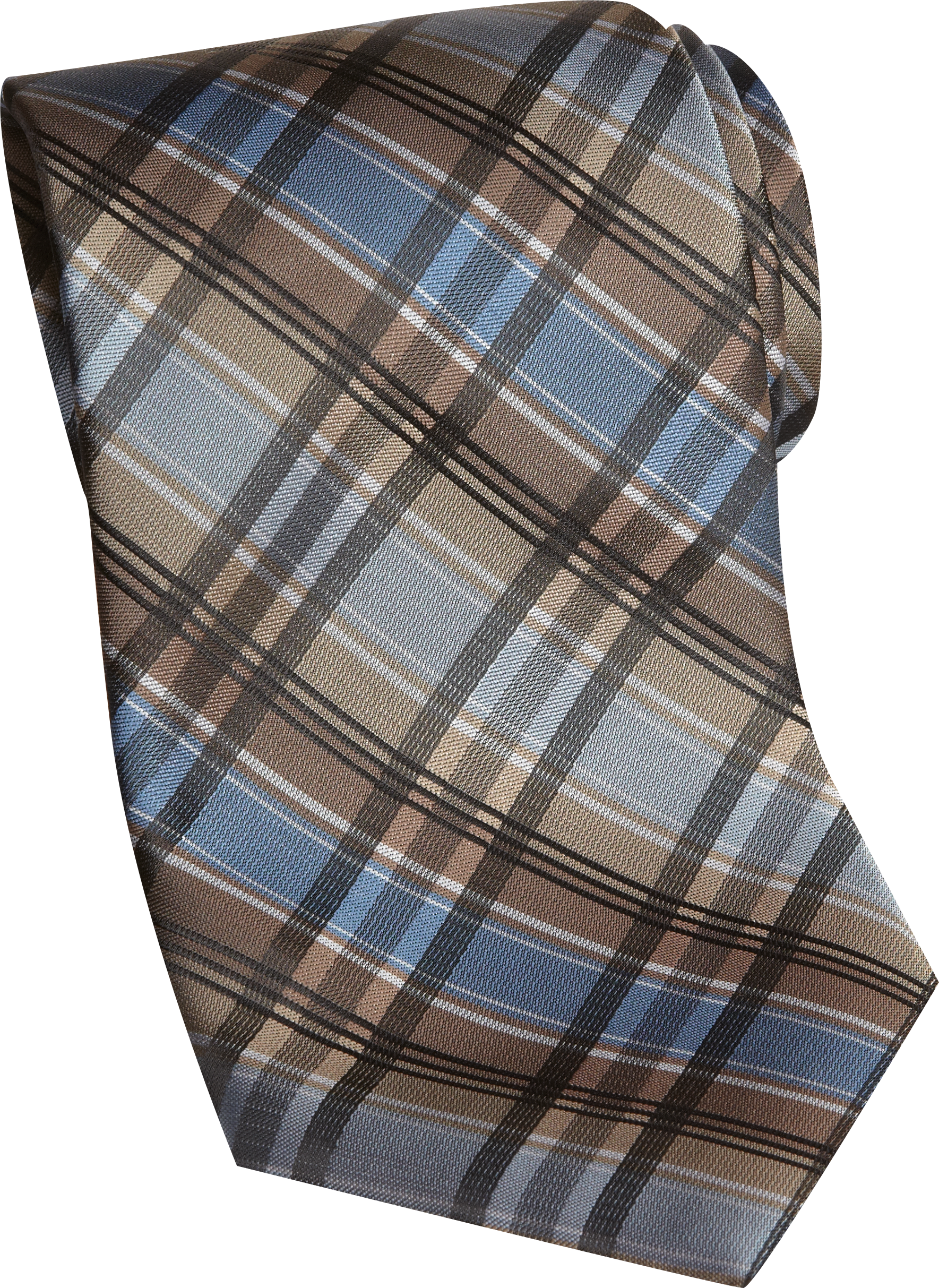 Platinum Designs Tan and Blue Plaid Tie