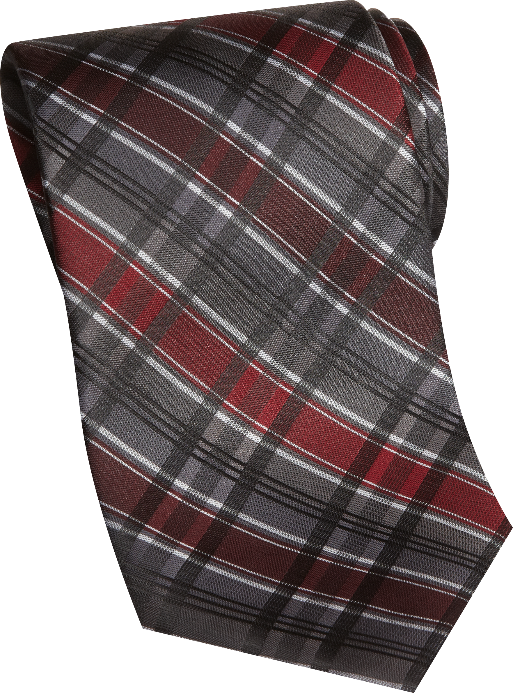Platinum Designs Burgundy and Charcoal Plaid Tie